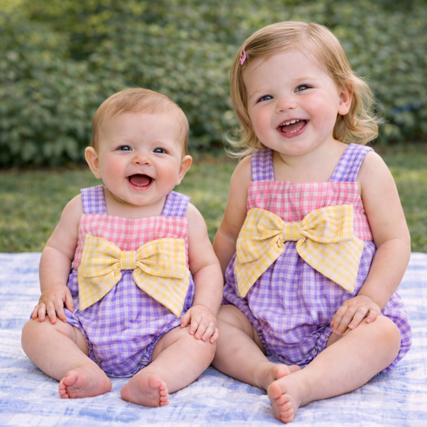 Pastel Colorblock Bow Bubble TS