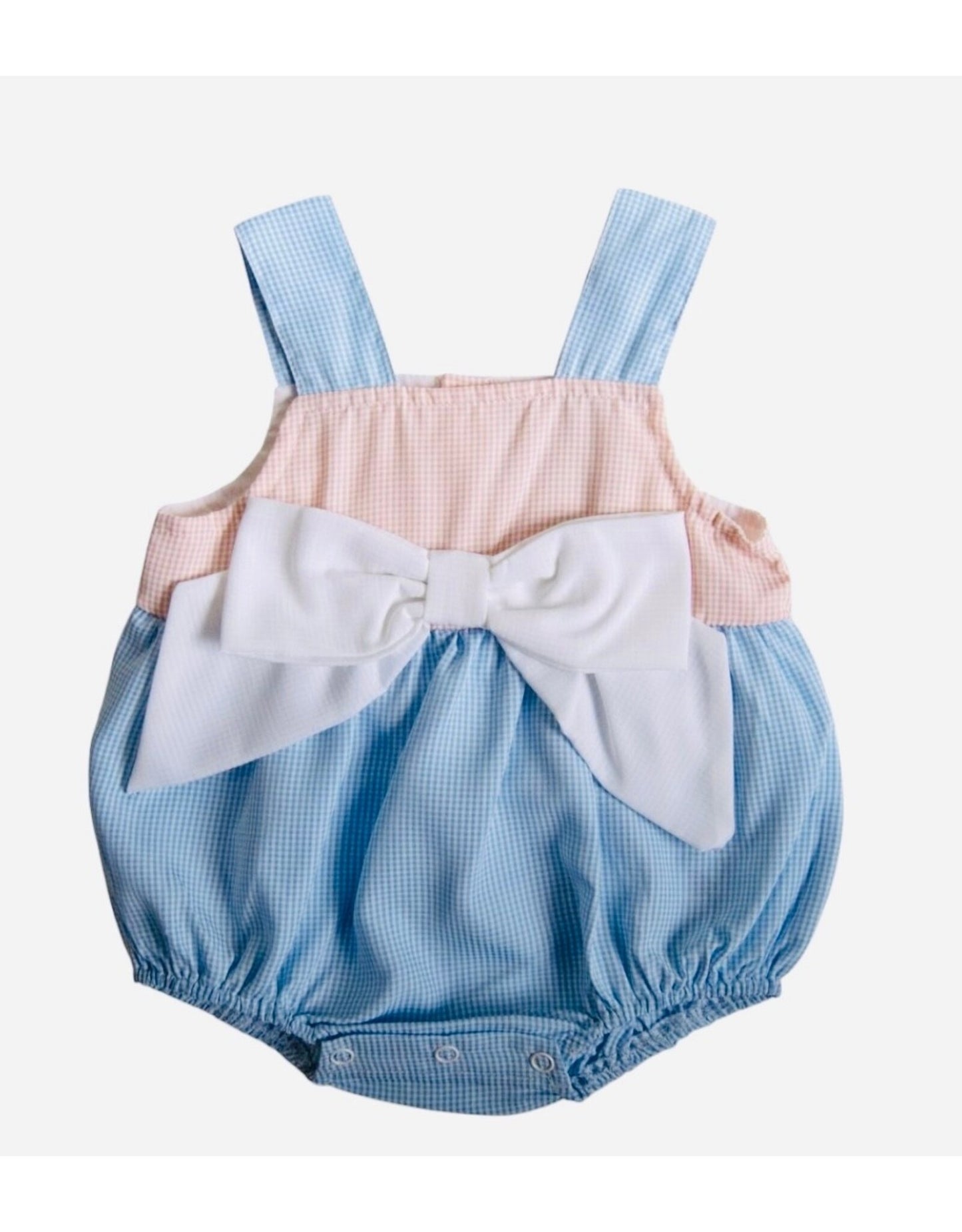 Peach & Blue Bow Bubble TS