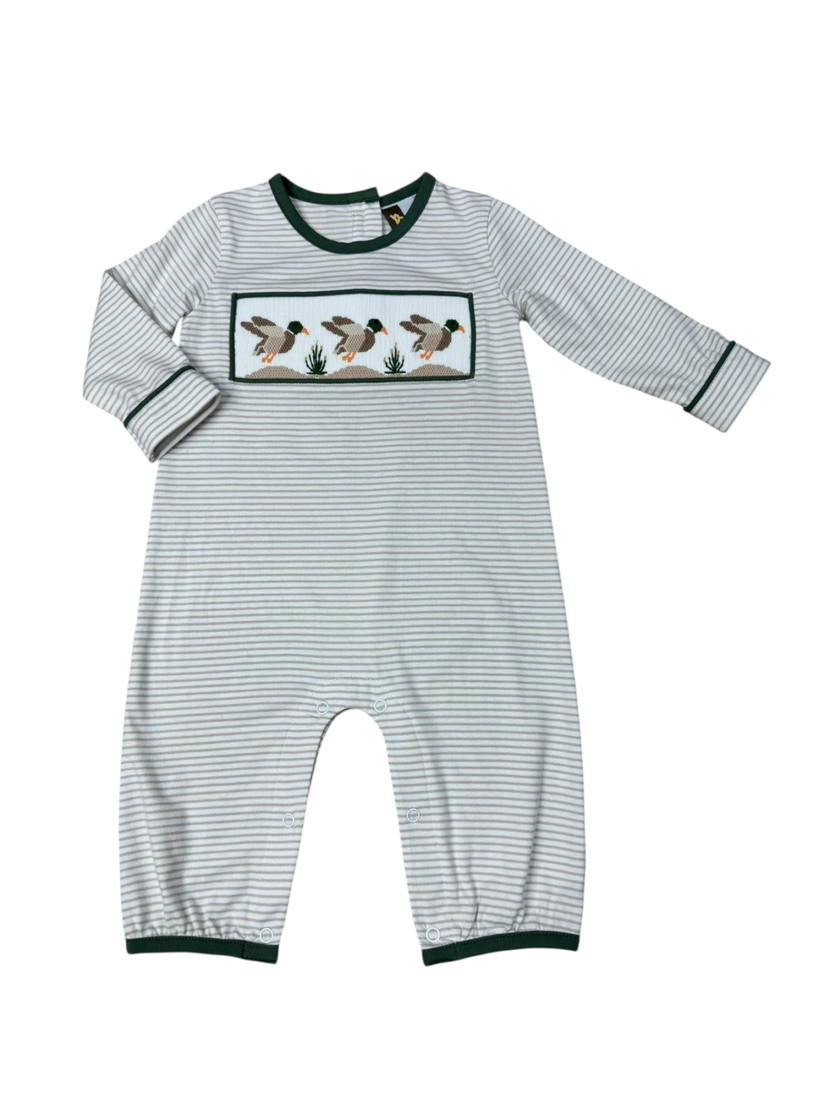 Mallard Duck Smocked Boys Romper