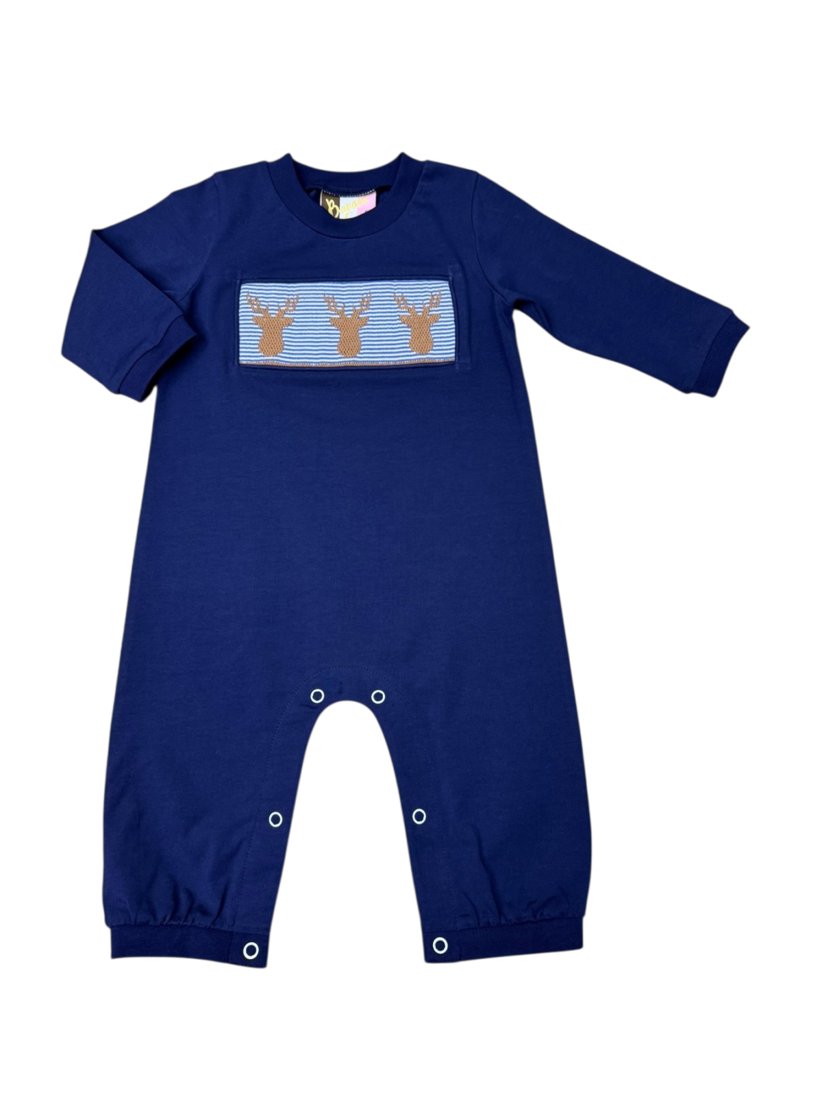 Buck Deer Smocked Boys Romper