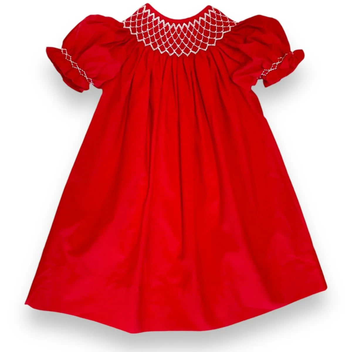 SD Red White Pearl Smock Dress