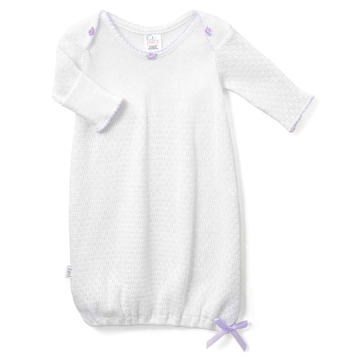 Paty Overlap Lavender Rosettes Gown