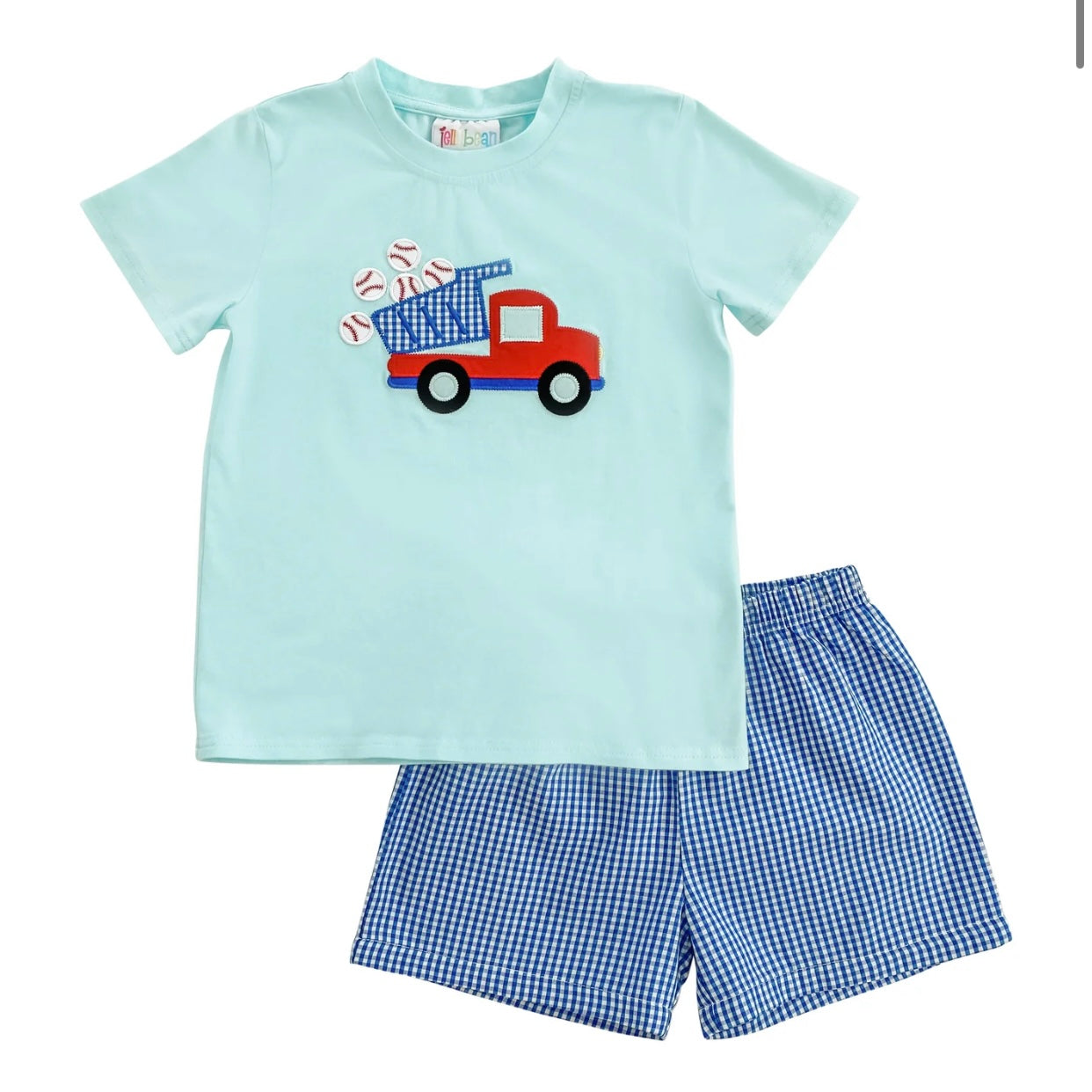 Baseball Applique Dump Truck Boy Set