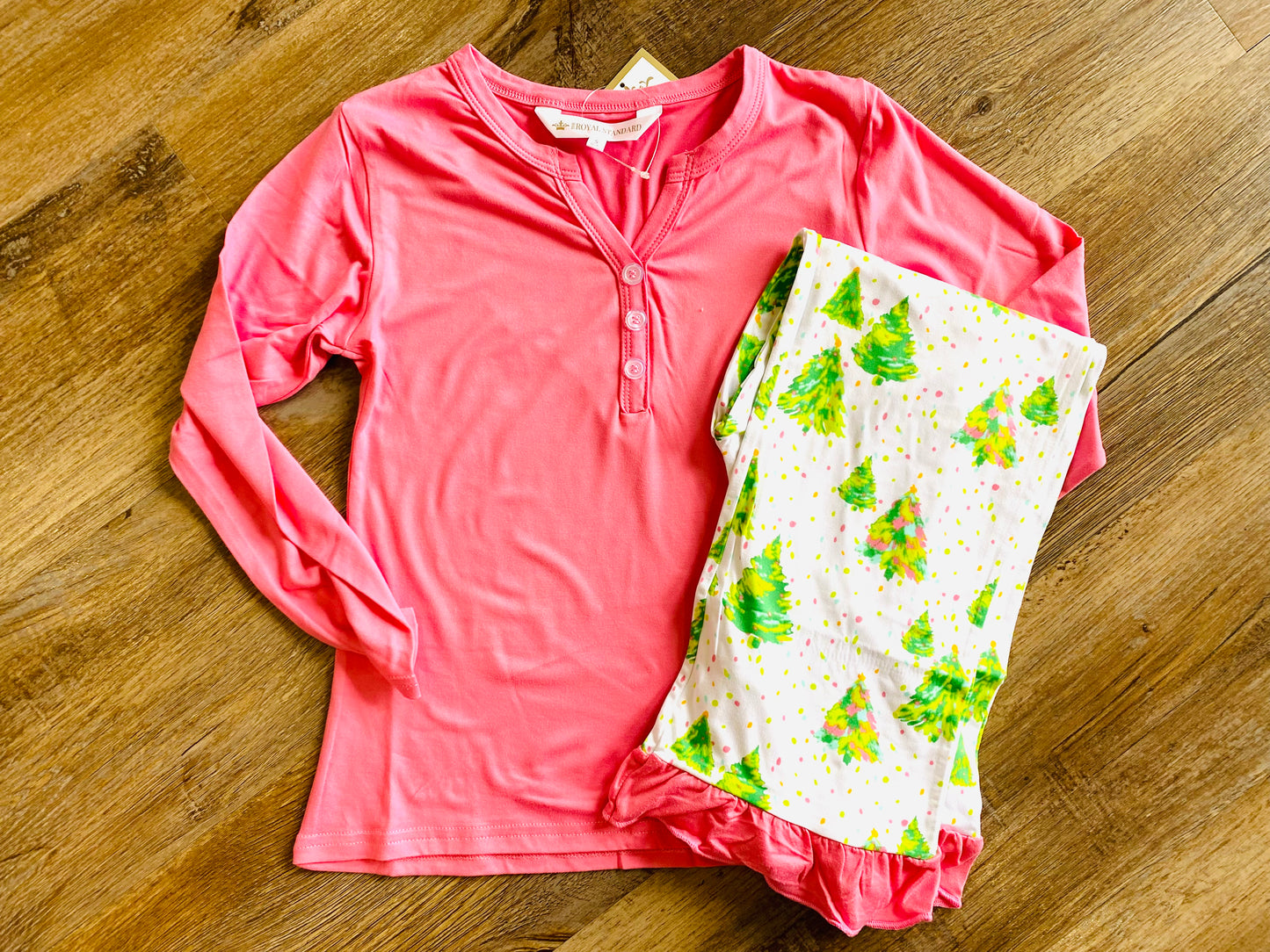 Celebration Christmas Tree Ruffle Girl Pjs