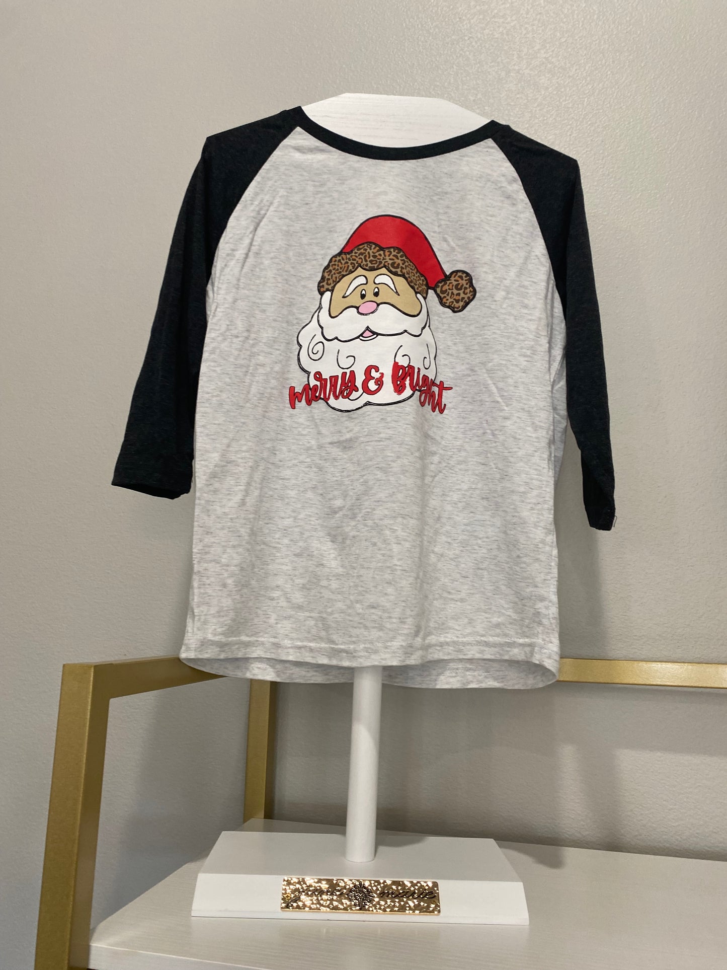 Merry and Bright Santa Shirt