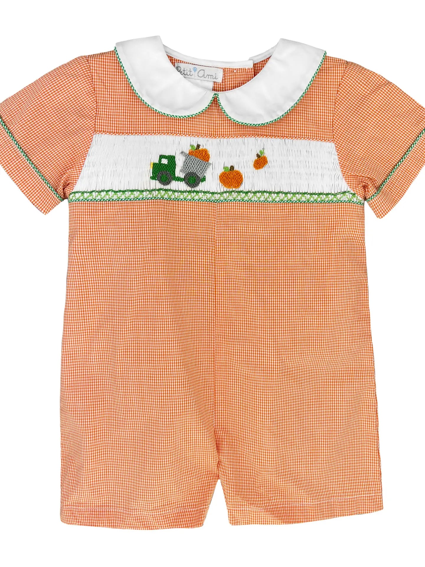 Smocked Collared Pumpkin Romper