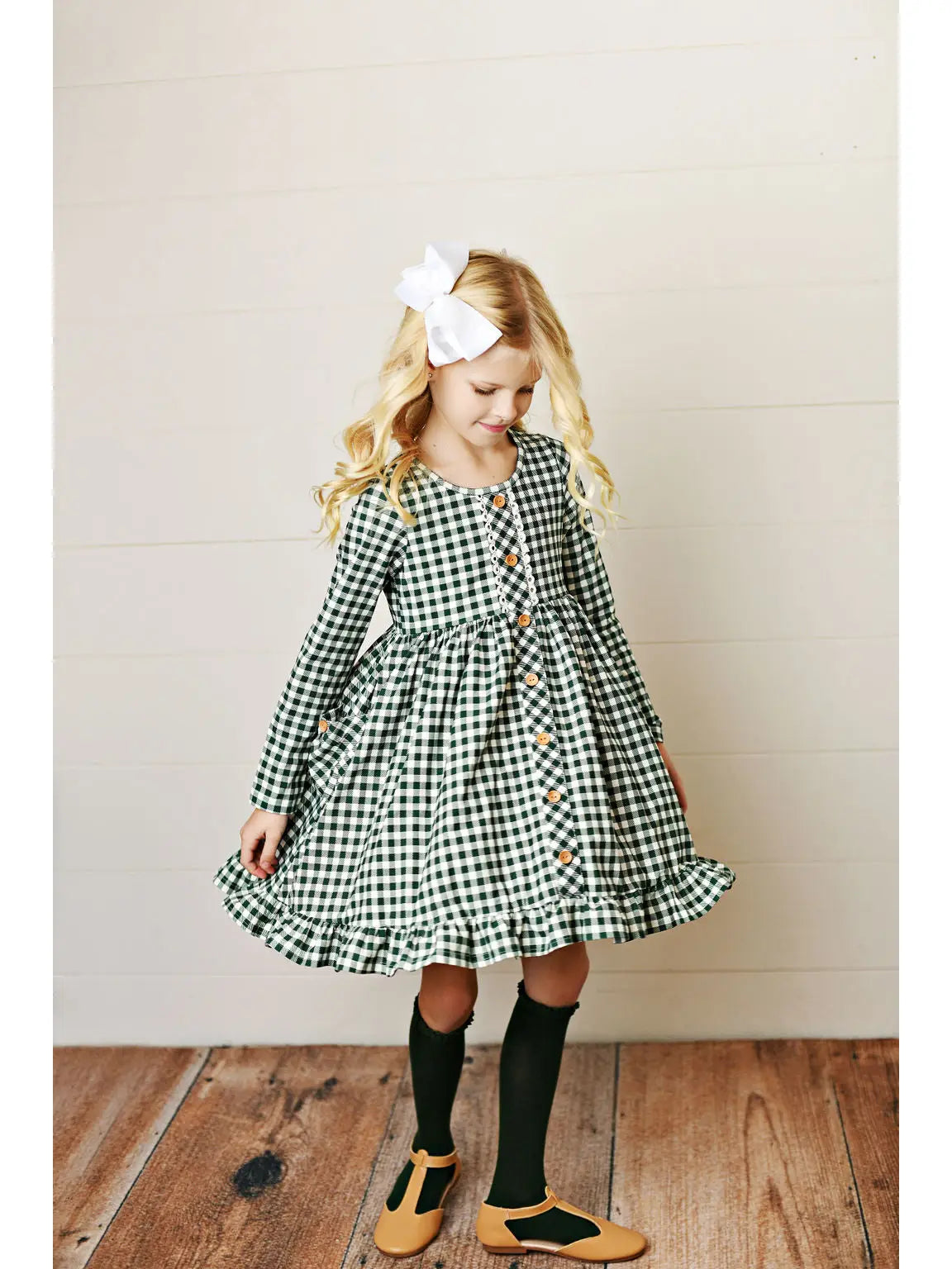 SB Hunter Green Gingham Dress