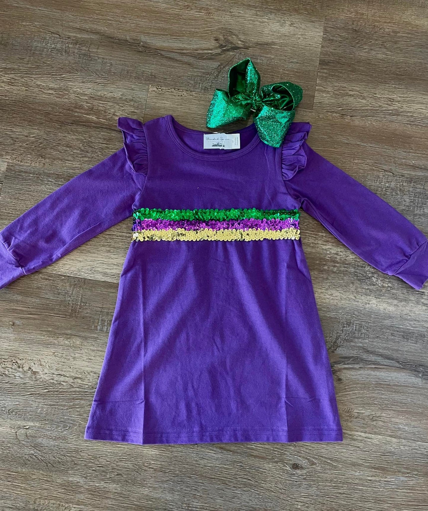 Green Purple & Gold Purple Mardi Gras Sequin Dress