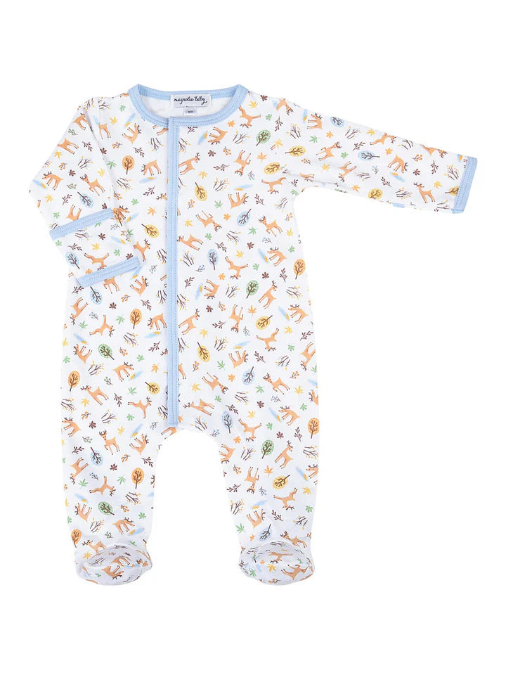 Into the Forest Printed Zipper Footie