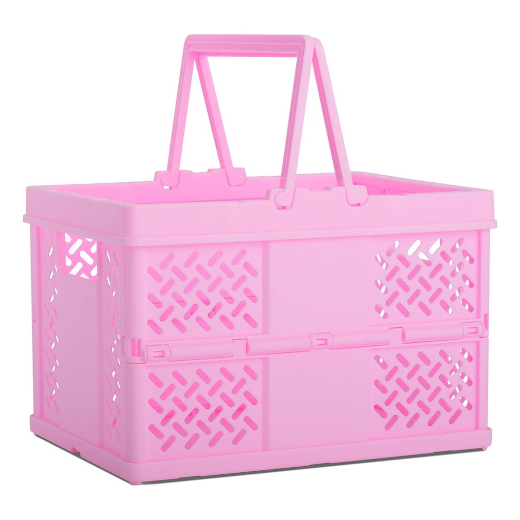 Large Pink Foldable Storage Crate
