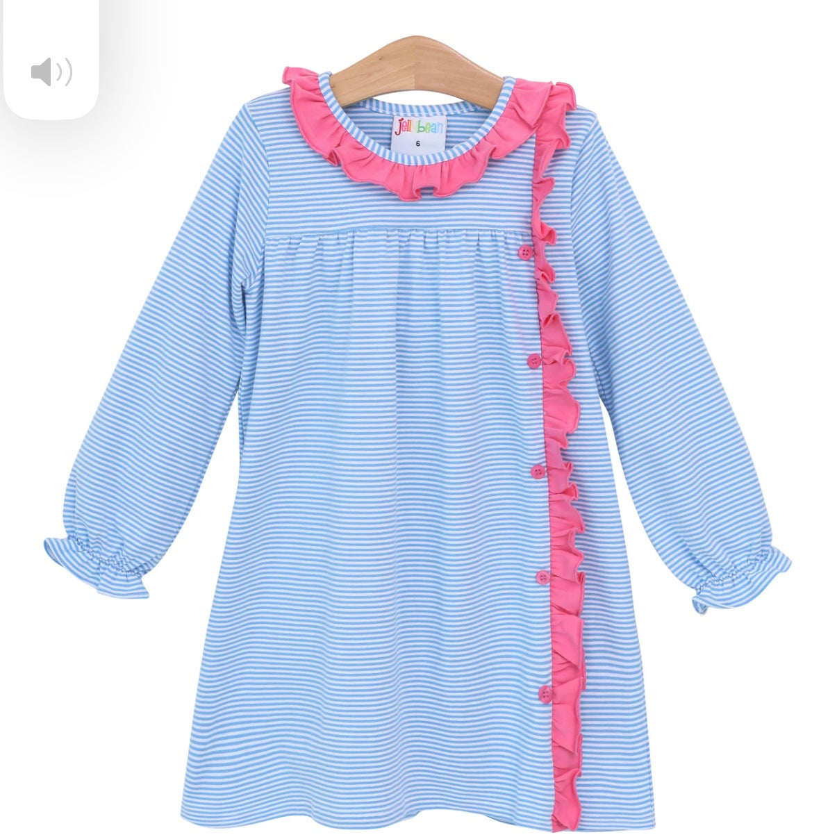 Clara Cornflower Stripe and Watermelon Dress