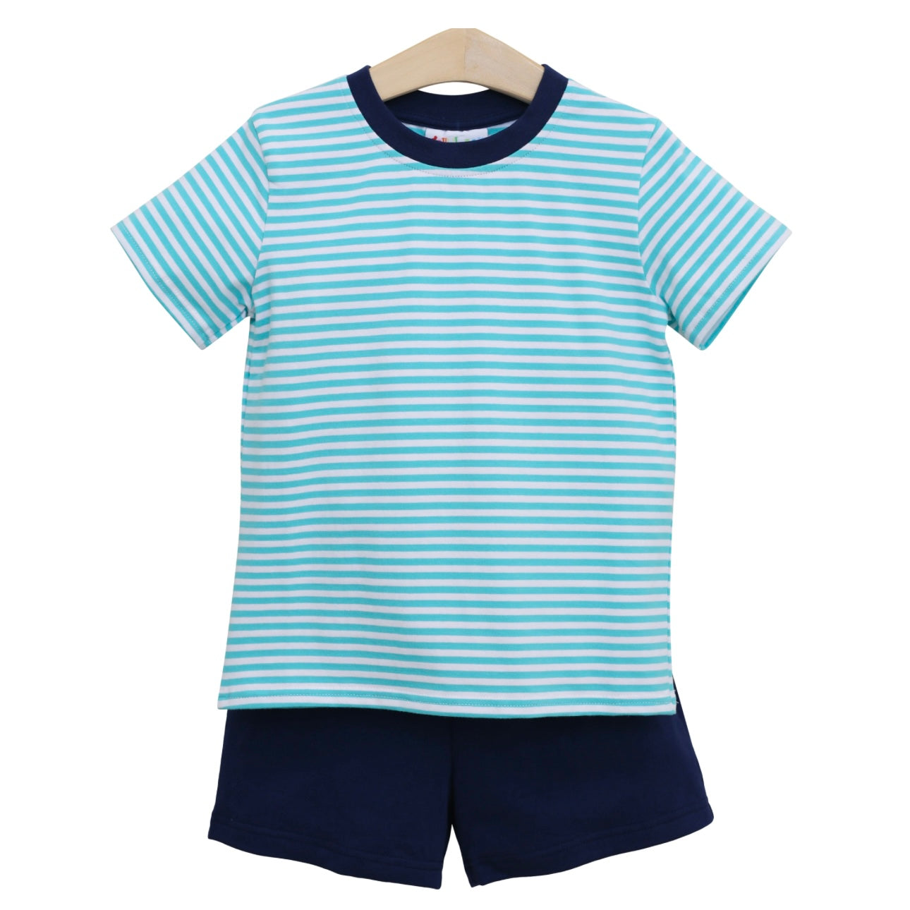 Avery Aqua/Stripe Navy Set
