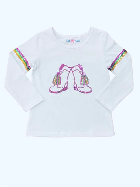 Mardi Gras Sequin Boot Tee LuLu BeBe