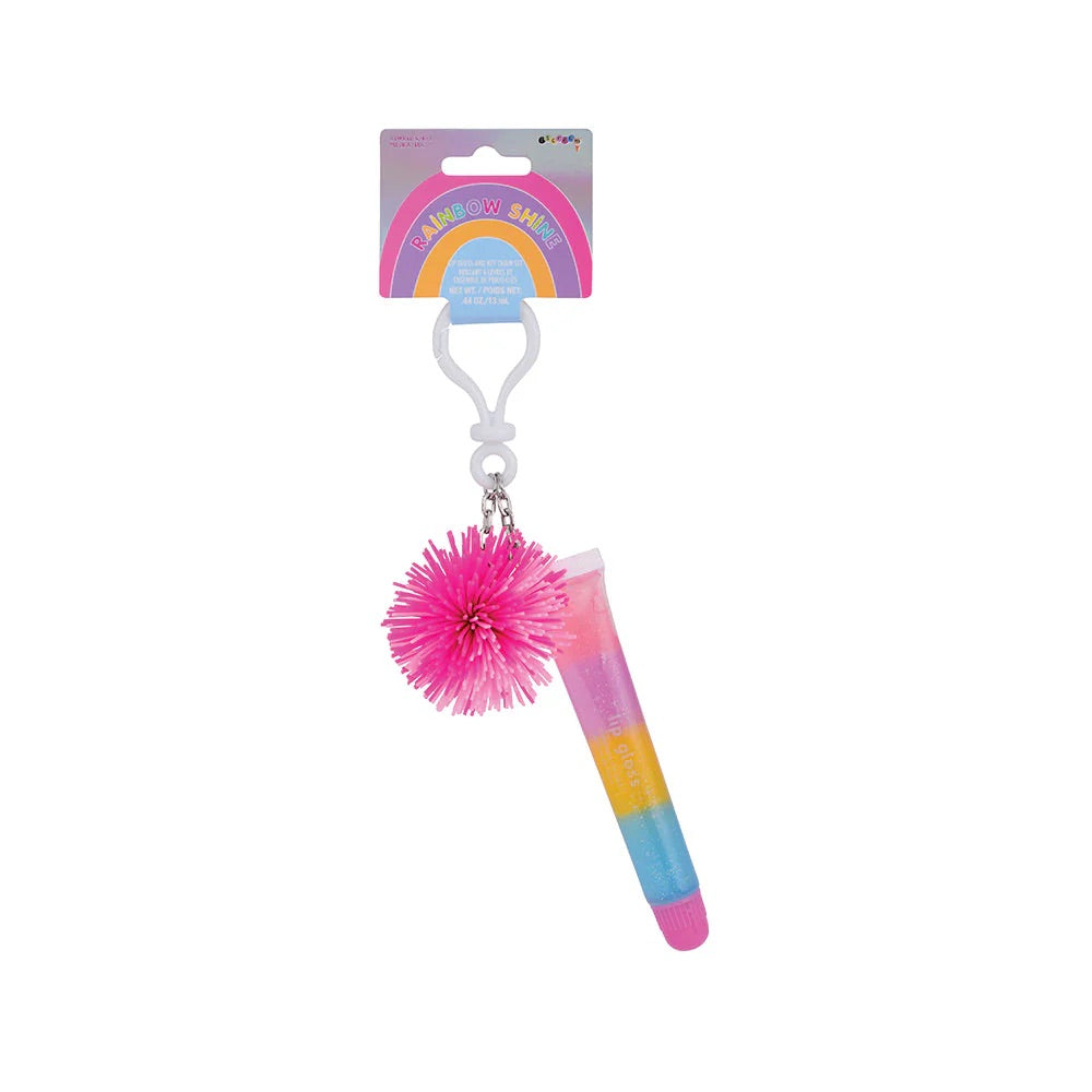 Rainbow Shine Lipgloss and Key Chain Set