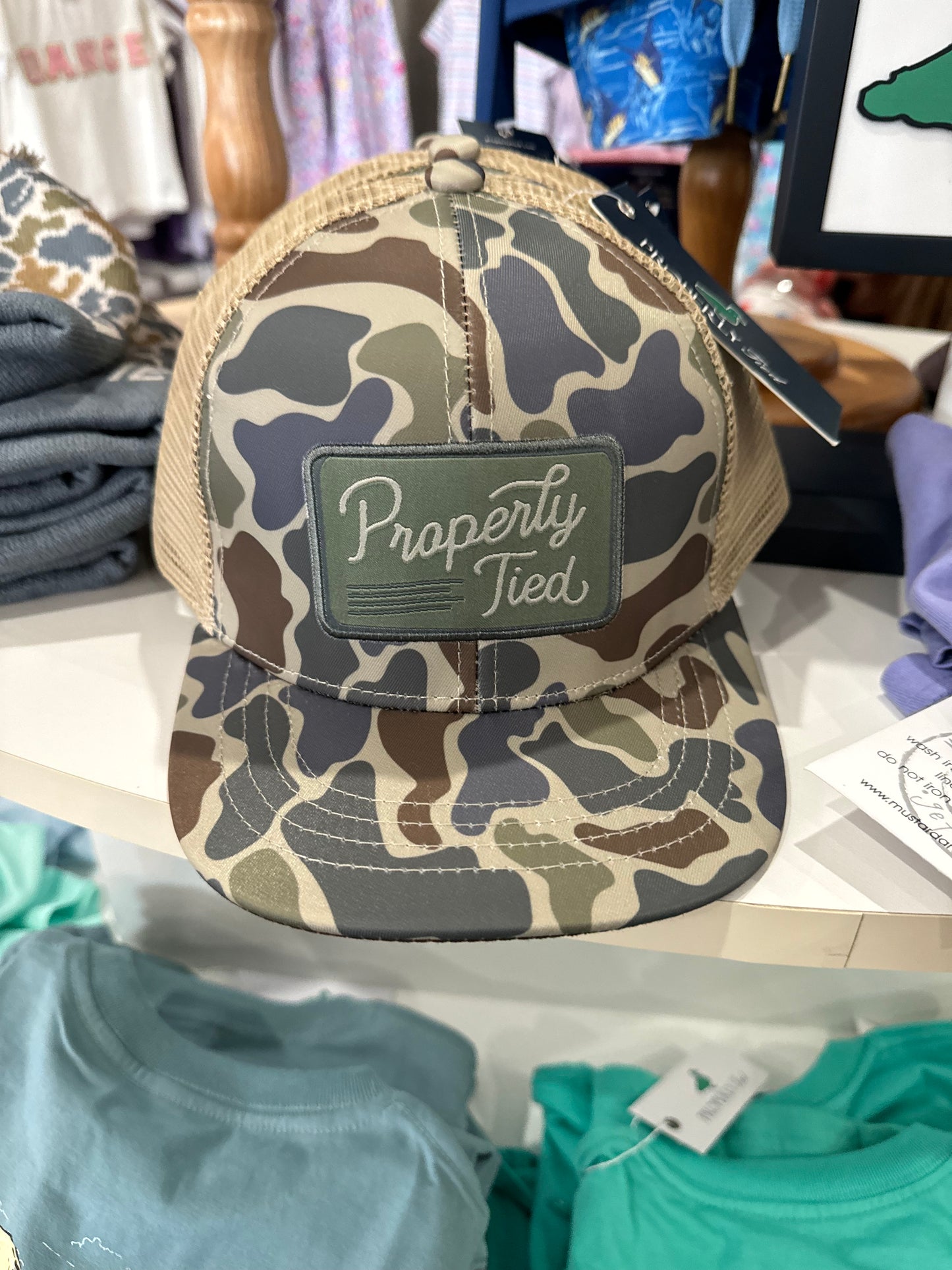 Properly Tied Green Camo Hat