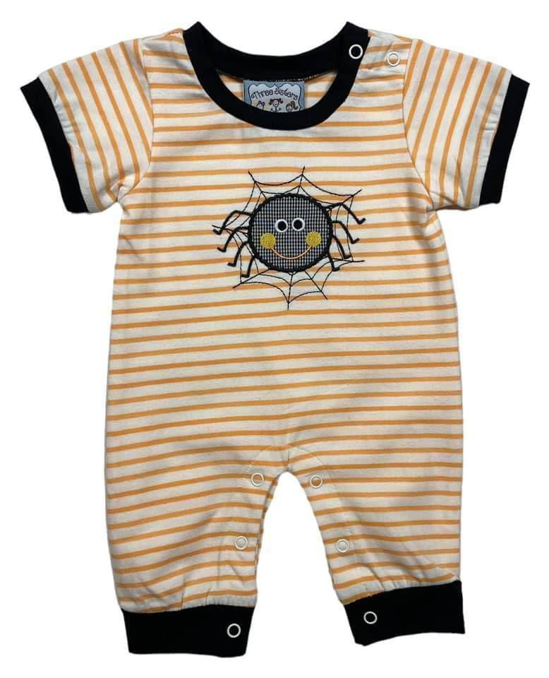 TSB Spider Halloween LS romper