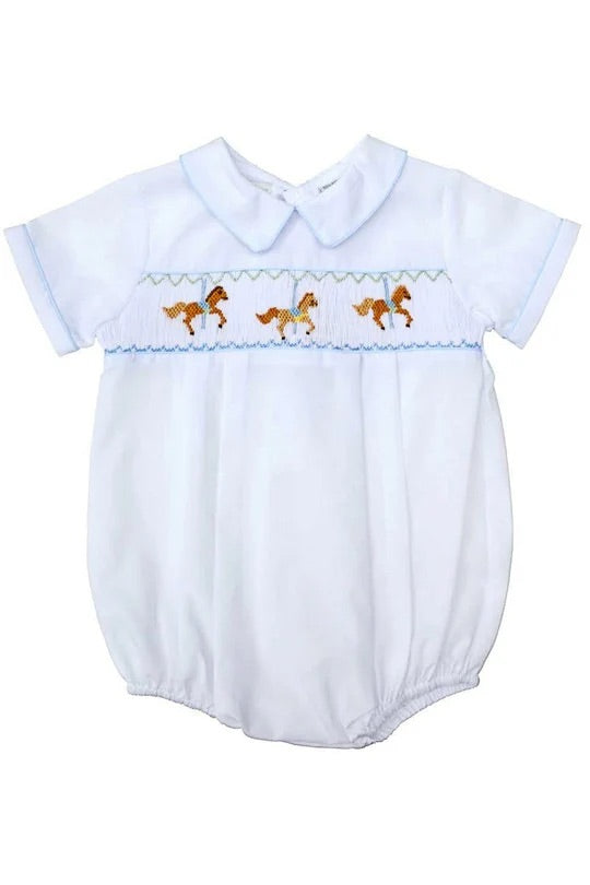 Hand Smocked Boy Carousel Bubble