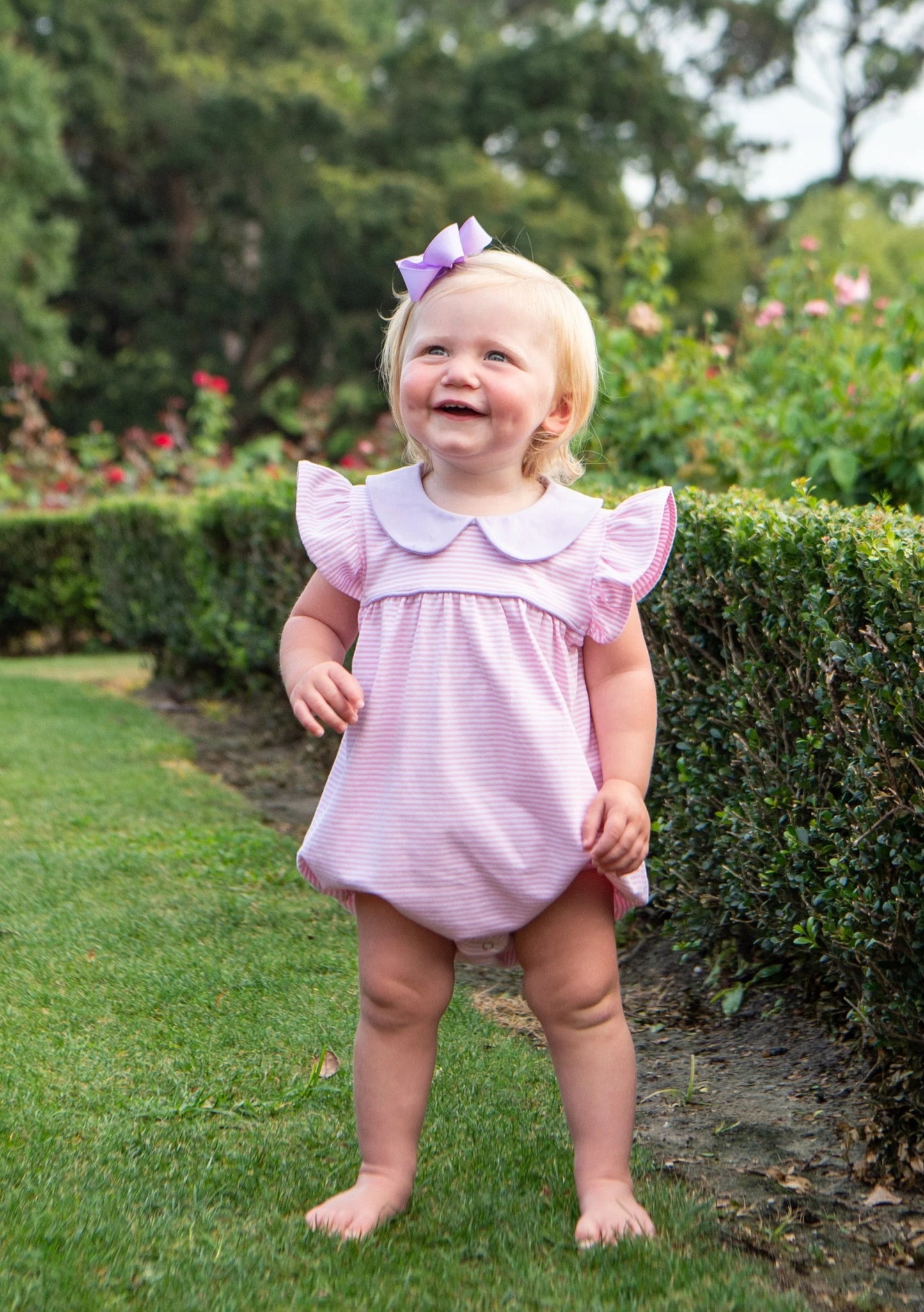 Genevieve Bubble- Light Pink Stripe &Lavender