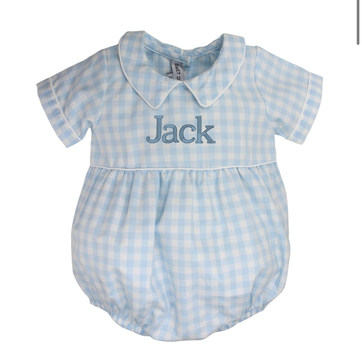 Boys Blue Gingham Bubble Romper