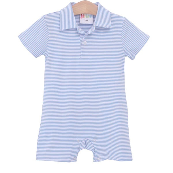 Light blue polo romper