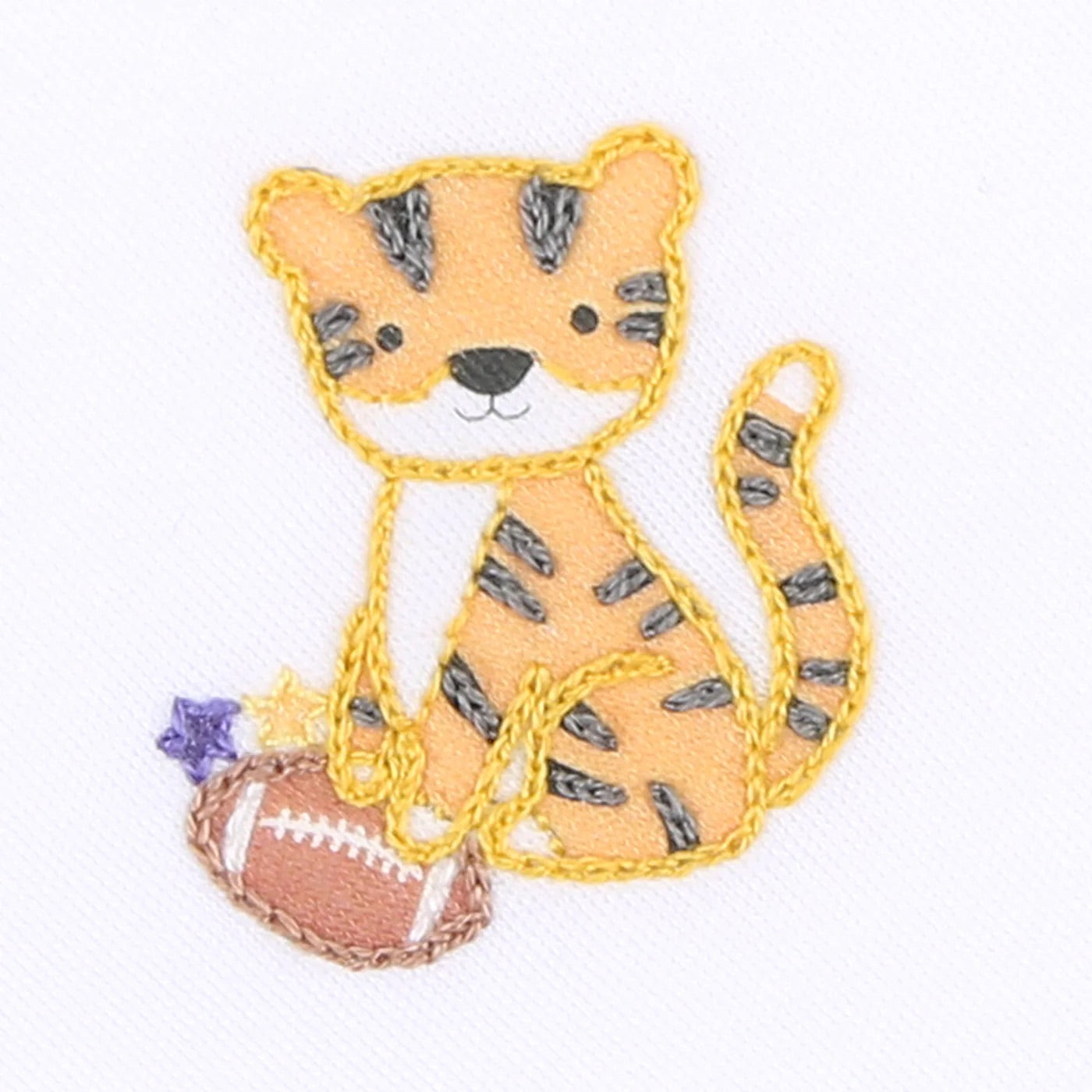 TIGER FOOTBALL EMBROIDERED BUBBLE - PURPLE/GOLD