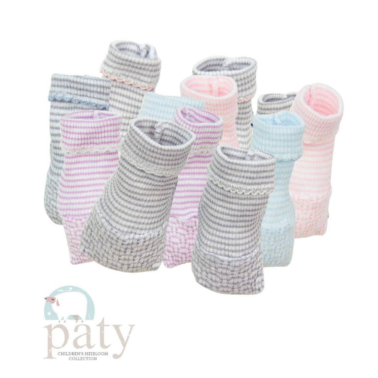 Solid Color Paty Knit Booties- pink
