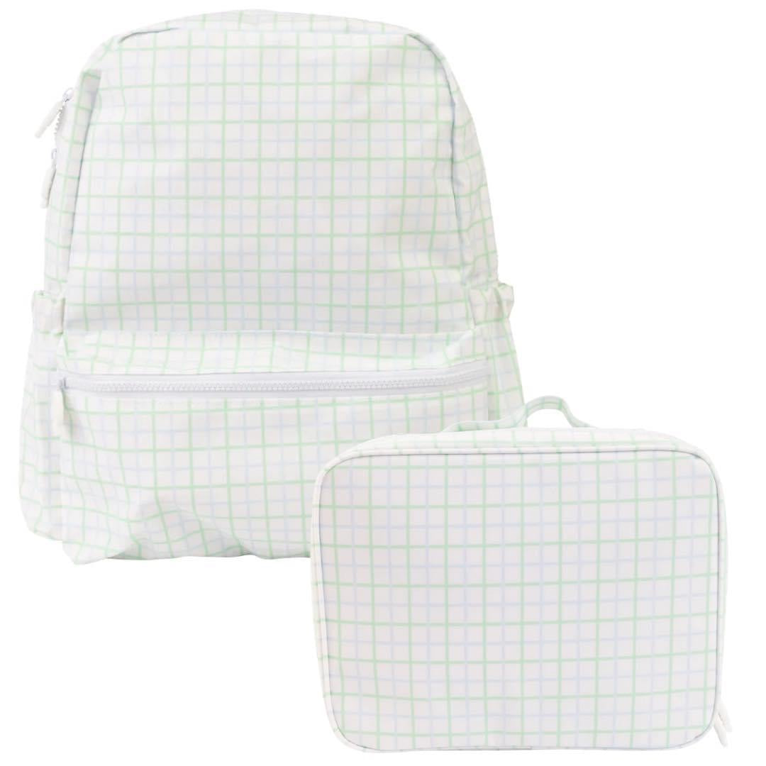Apple Of My Isla- Small Blue/Green Windowpane Backpack