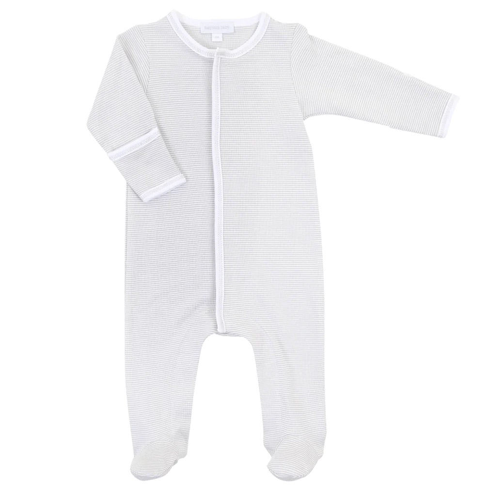 Mini Stripe Silver Footie and Hat