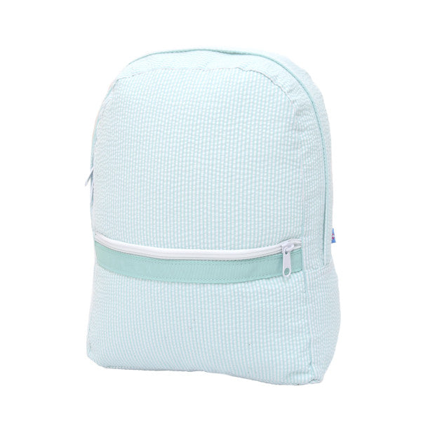 Mint Seersucker Backpack