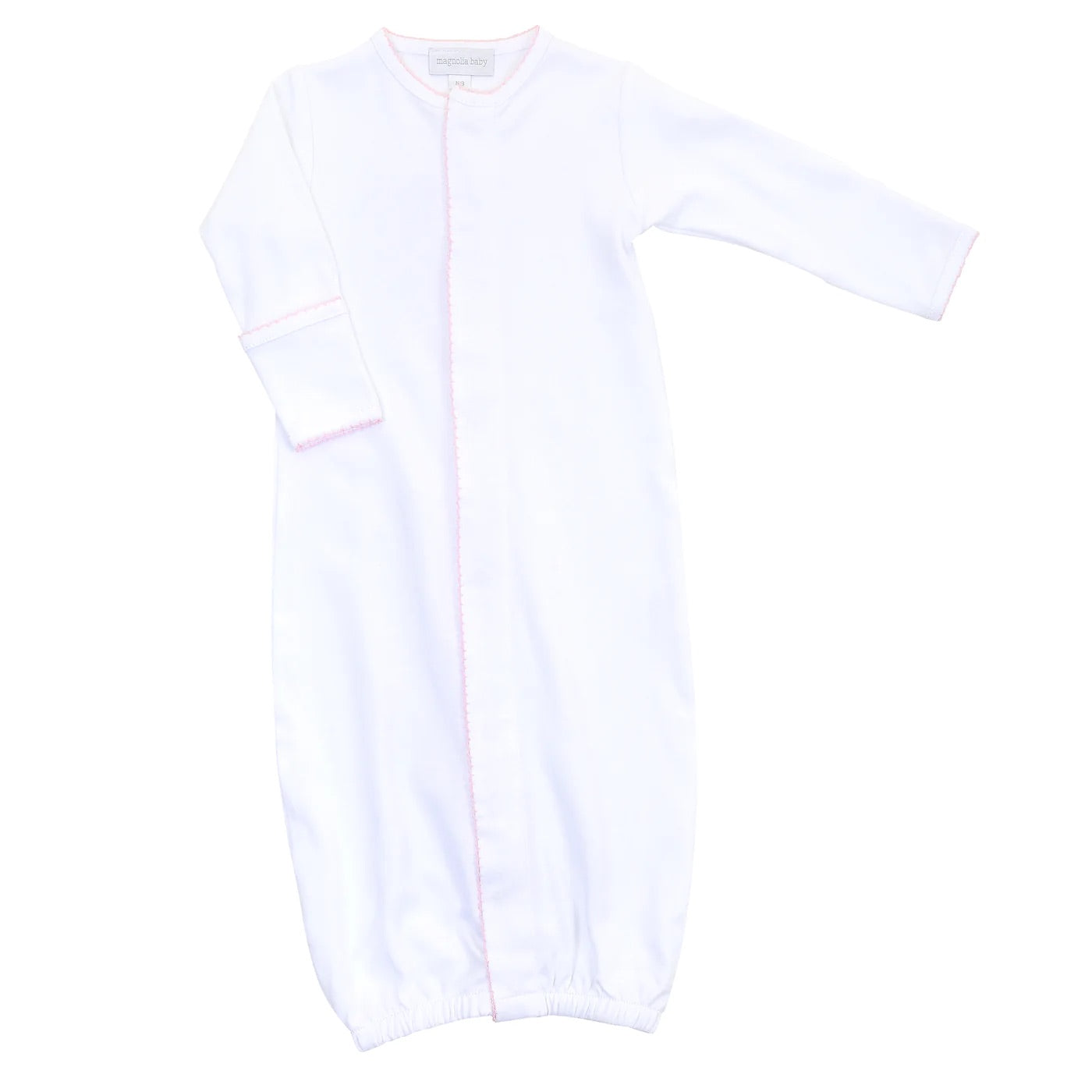 CONVERTER GOWN - WHITE WITH PINK TRIM