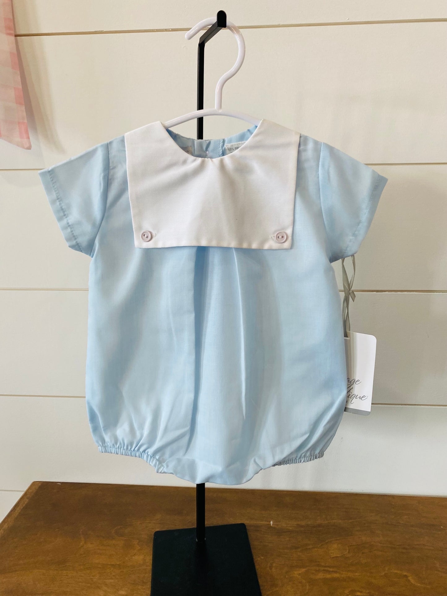 Baby Boy Classic Monogram Romper