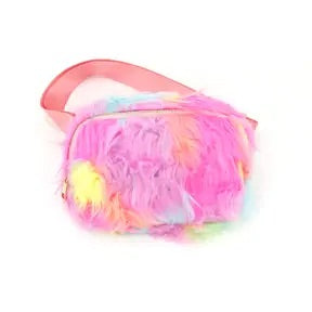 Varsity Pastel Fur Fanny Purse