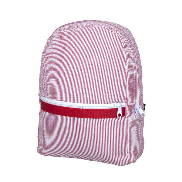 Red Stripe Seersucker Backpack
