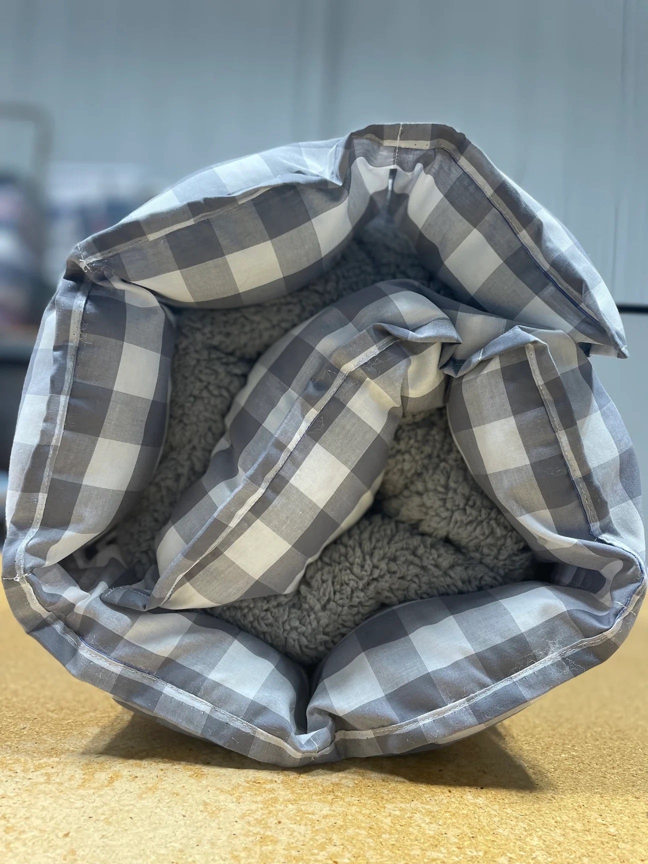 Grey/White Gingham Napmats