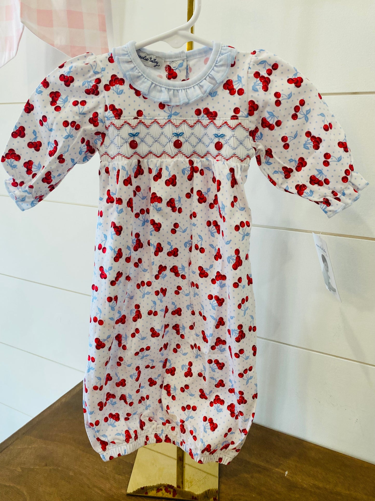 Sweet Cherries Smocked Printed Gown