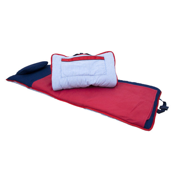 Navy/Red Seersucker Napmat