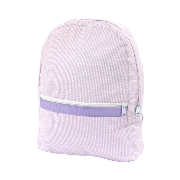 Pink/Lavender Seersucker Backpack