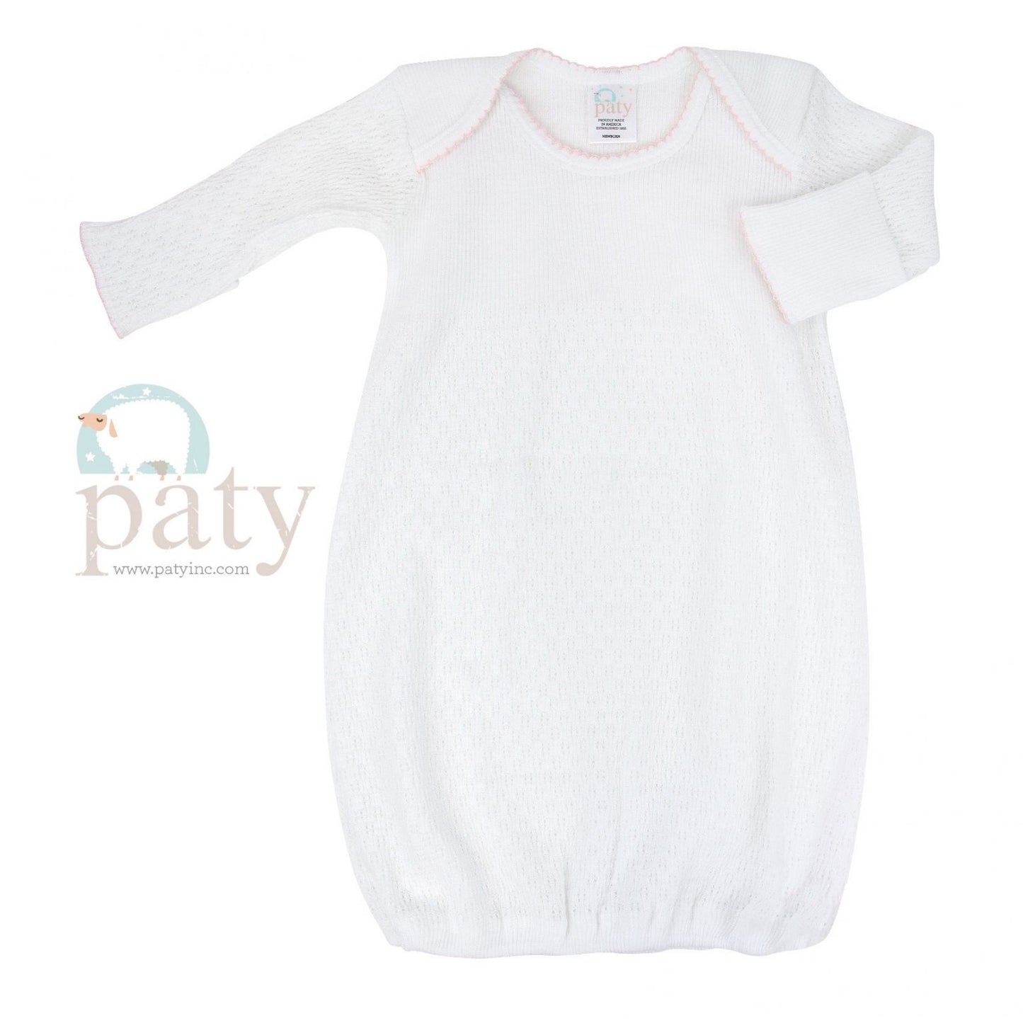 Party gown white/ pink trim