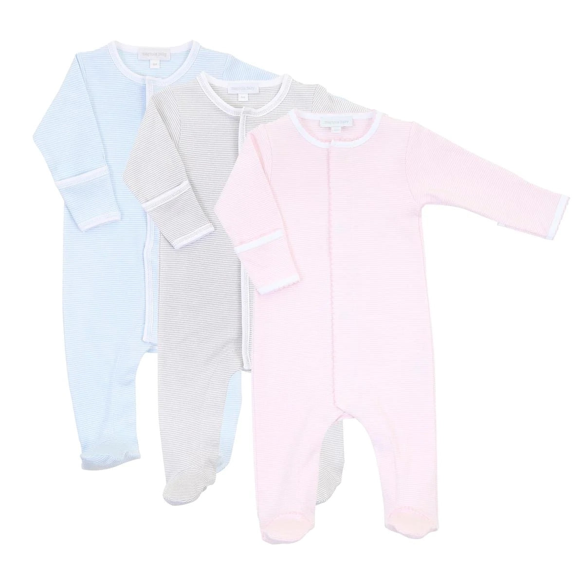 Mini Stripe Pink Footie and Hat