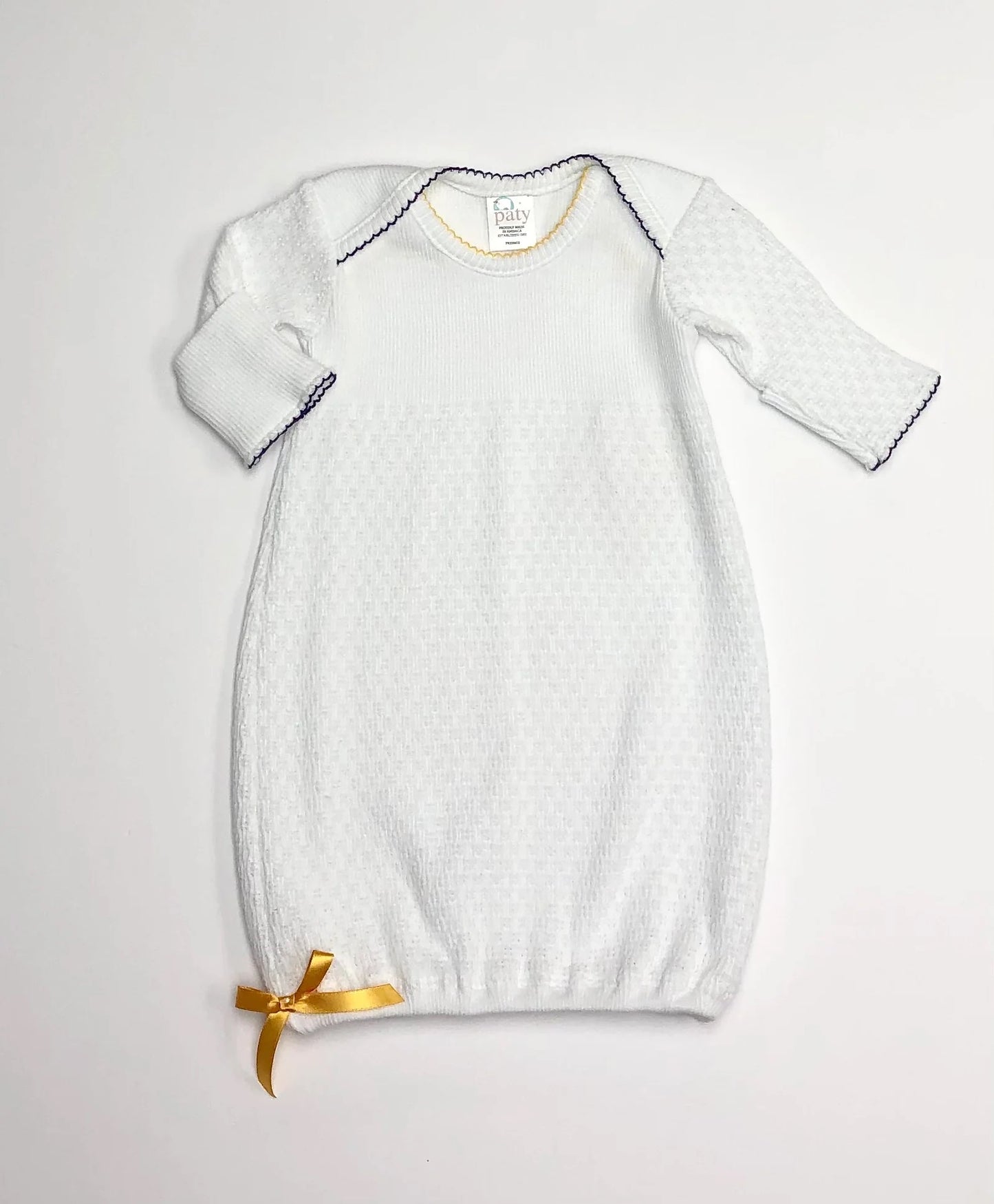White Paty Gown with Purple/Gold Trim