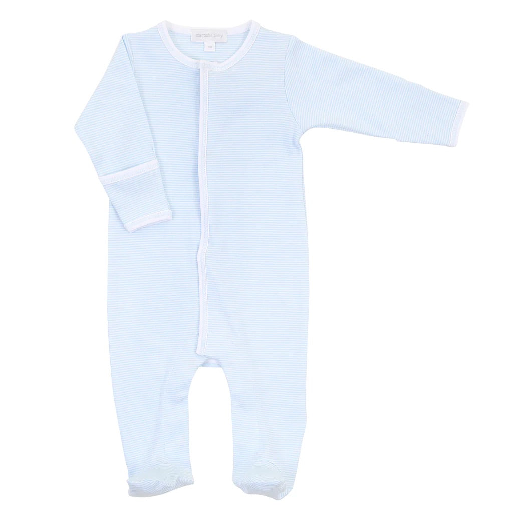 Mini Stripes Blue Footie and Hat