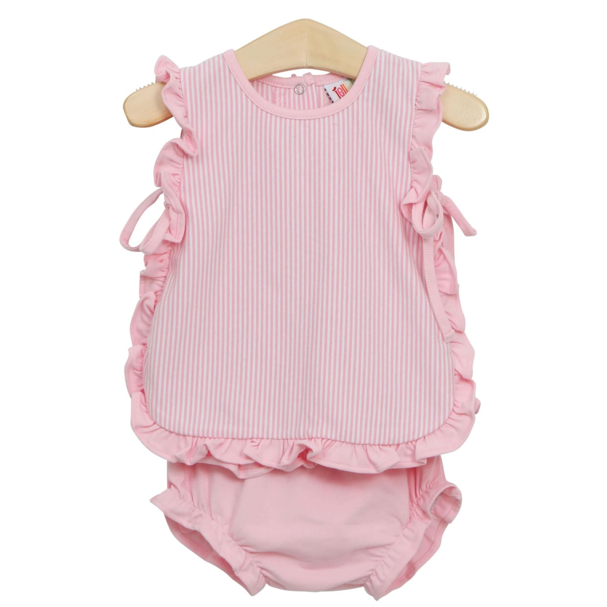 Lou Lou Diaper Set- Light Pink Stripe