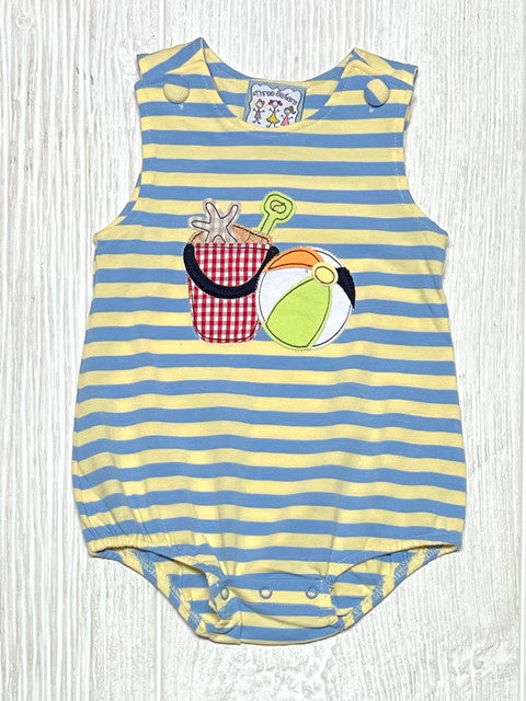 Three Sisters Baby Beach Fun Applique Boys Bubble