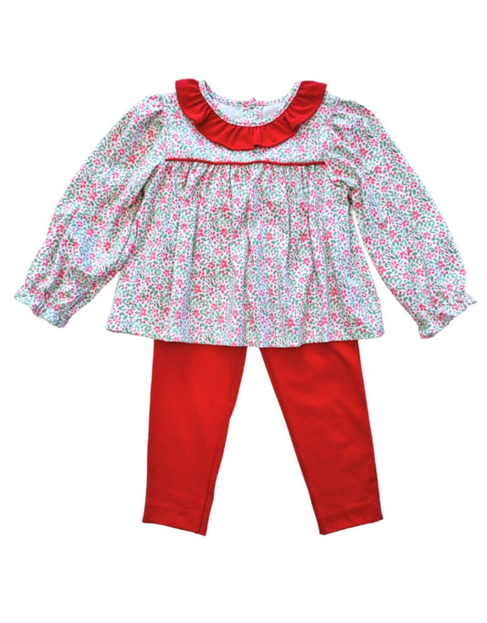Christmas Floral Knit Leggings