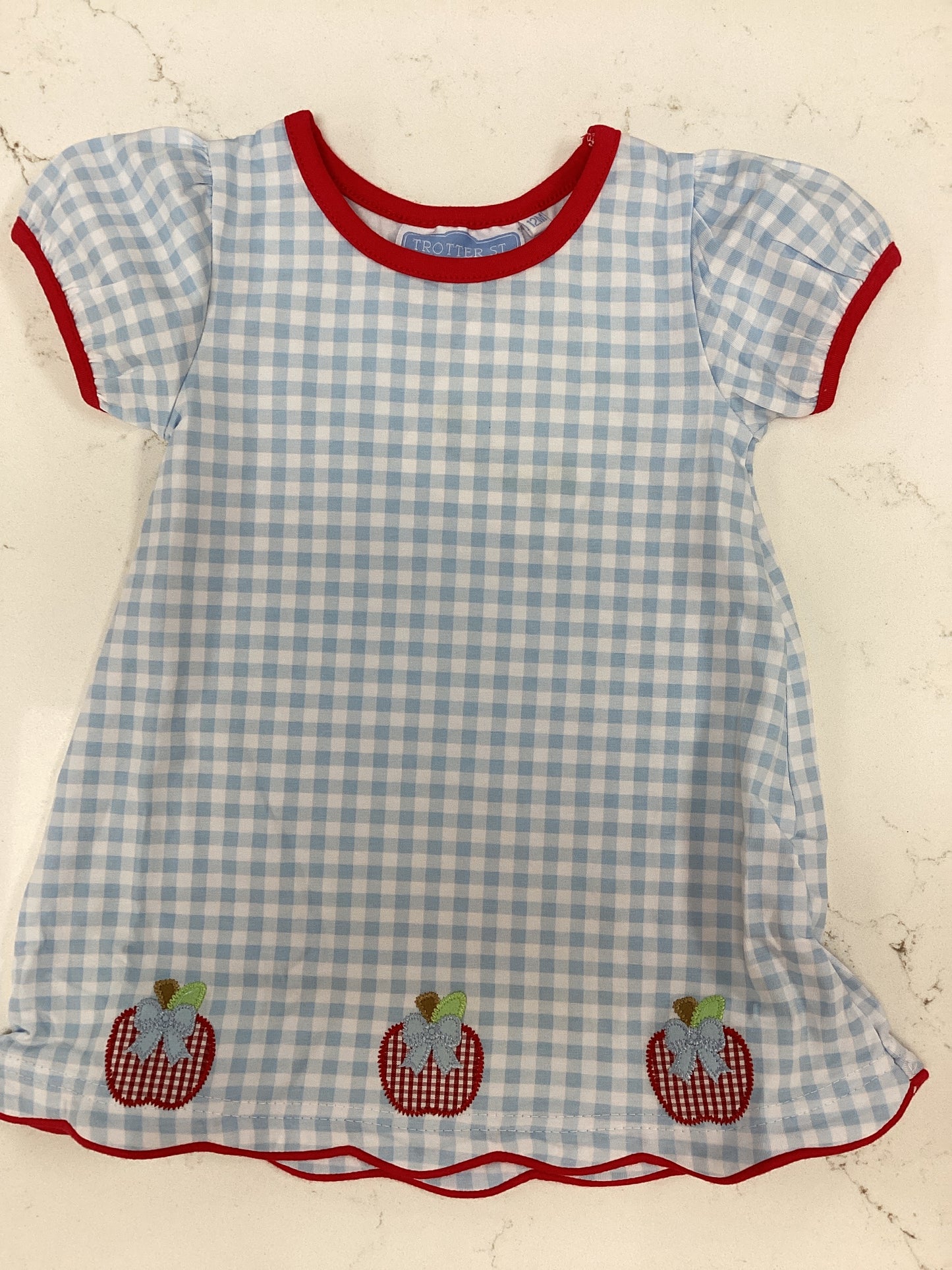 TS Gingham Bow Apple Dress