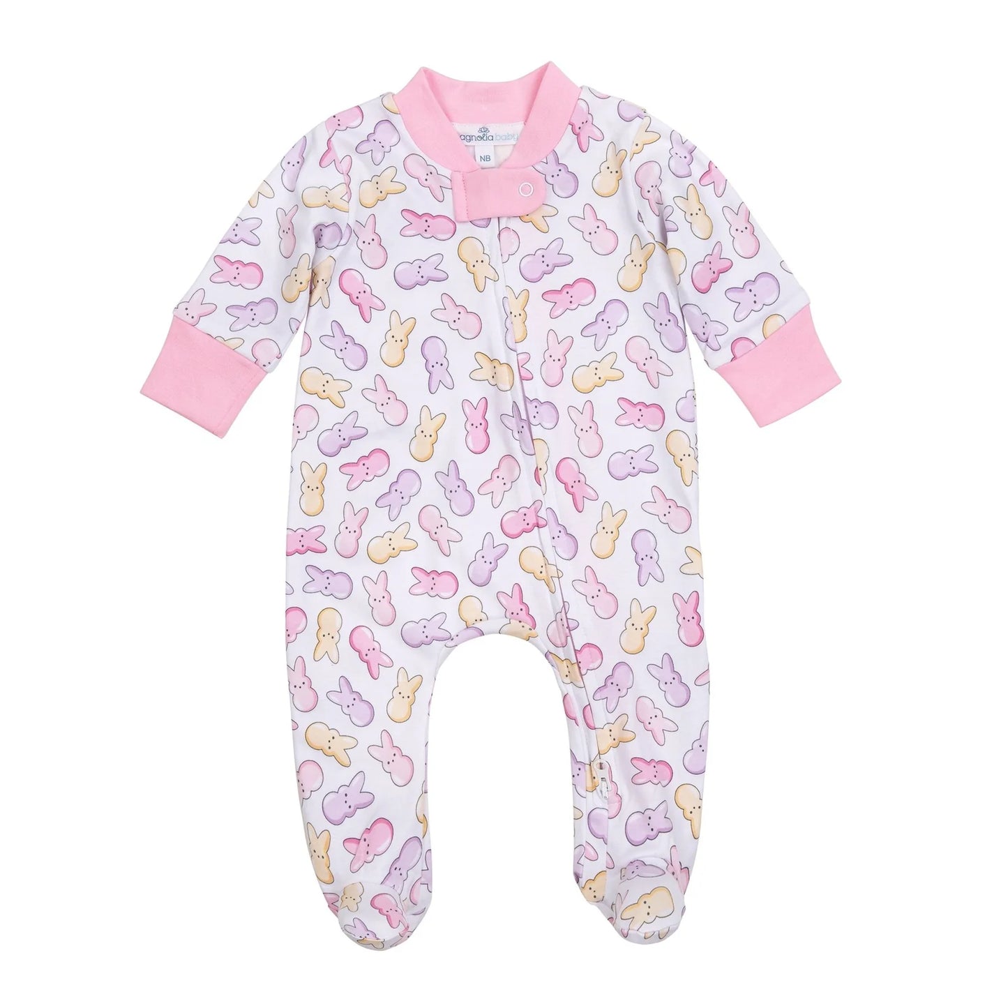 Peep-tastic Easter Pink Zipper Footie