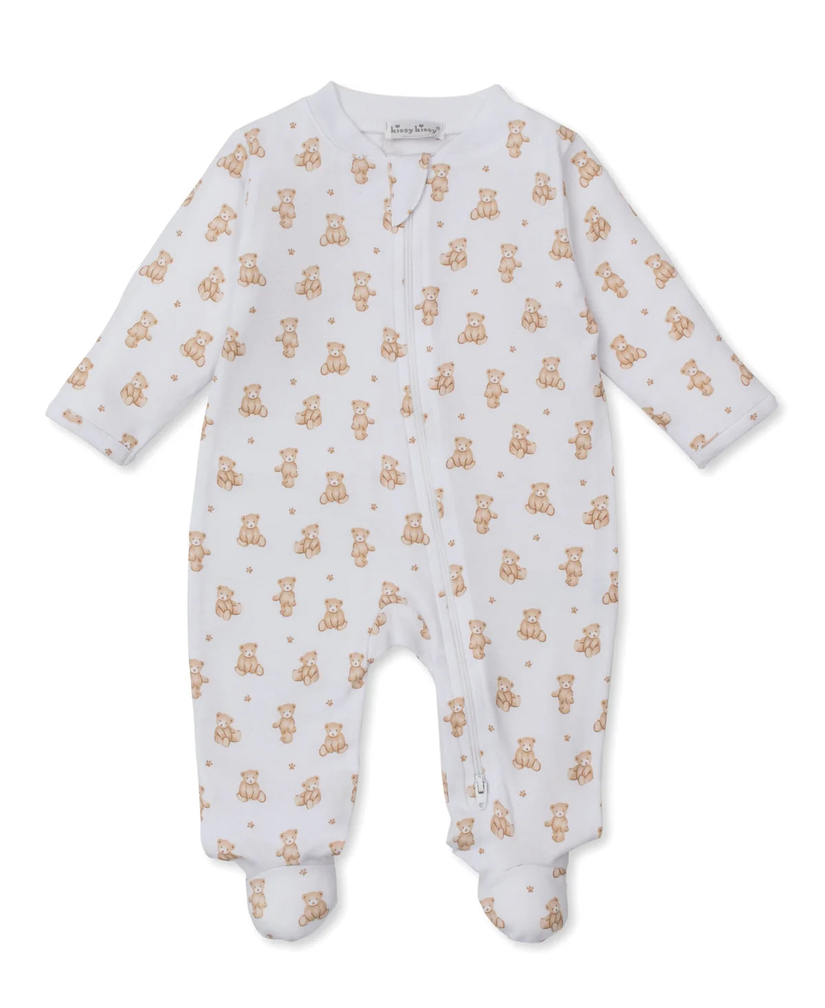 Teddy Bears Tan Zip Footie