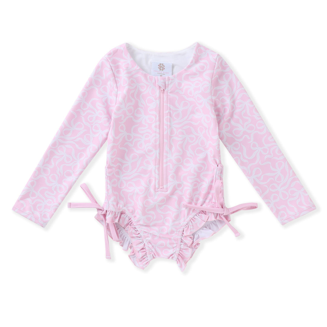 Swoon Pink Bow LS Rashgaurd