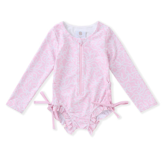 Swoon Pink Bow LS Rashgaurd