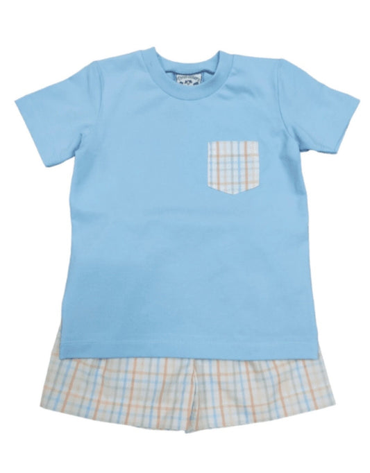 Spring Gingham Boys Short Set- Three Sisters